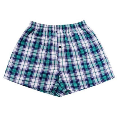 Men cotton arrow boxers casual elastic waist checkered underwear summer loose breathable beach underpants boxers shorts