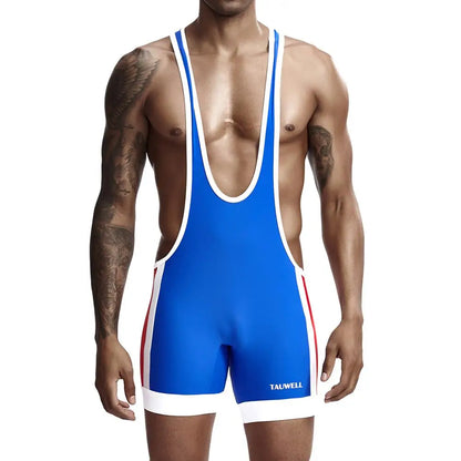 Men's Slim One Piece Bodysuit Shaper Wrestling Singlets Jumpsuits Sexy Underwear Bodywear Sports Bodybuilding Singlets Onesie