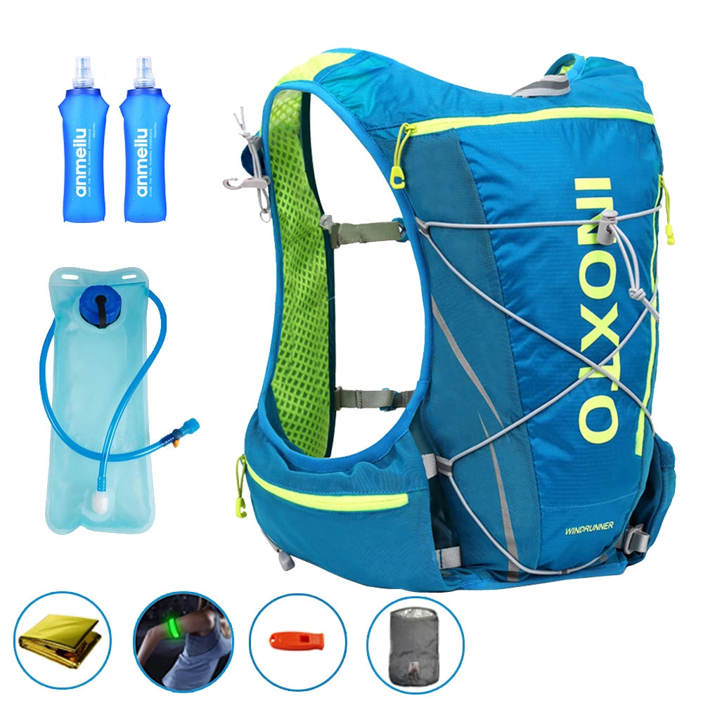 8L Running Hydration Vest Backpack Outdoor Sport Running Backpack Trail Marathon Jogging Hiking Backpack Option Water Bag Flask