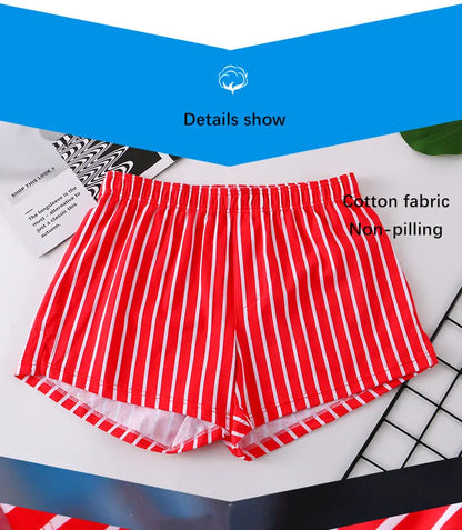 Man Underwear Boxers Striped Loose Shorts Trend Mens Panties 100%Cotton Arrow Pants Classic Basics Home Wear Sleep Underpants