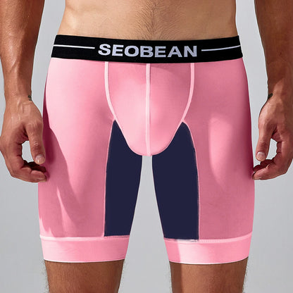 New Brand SEOBEAN Mens Low Rise  Nylon Sexy Boxer Trunk Underwear 240201