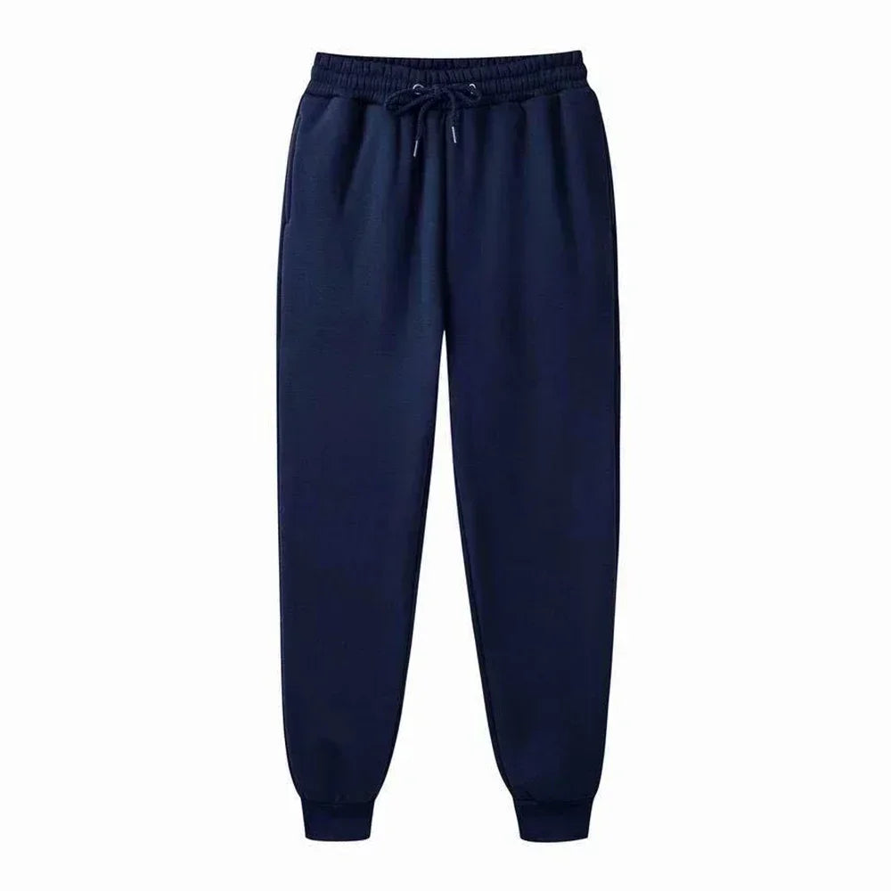 Mens Casual Print Sweatpants Fashion Autumn Winter Fleece Pants Tracksuit Gym Sports Jogger Drawstring Trousers Loose Streetwear