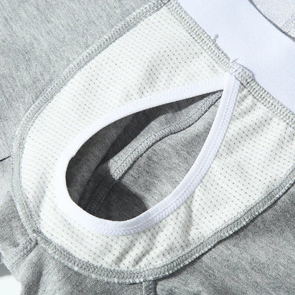 2Pcs/1Pcs Open Front Underwear Men Cotton Sexy Men's Boxer Shorts Panties Breathable Pouch Bulge Underpants Male