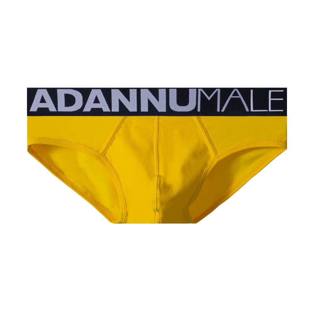 Adannu Men's Breathable  Cotton Three-dimensional U-bag High Fork Solid Briefs