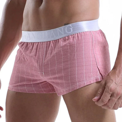 Men Cotton Boxers Shorts Loose Multicolor Male Plaid Underwear Homewear Comfortable Arrow Pants