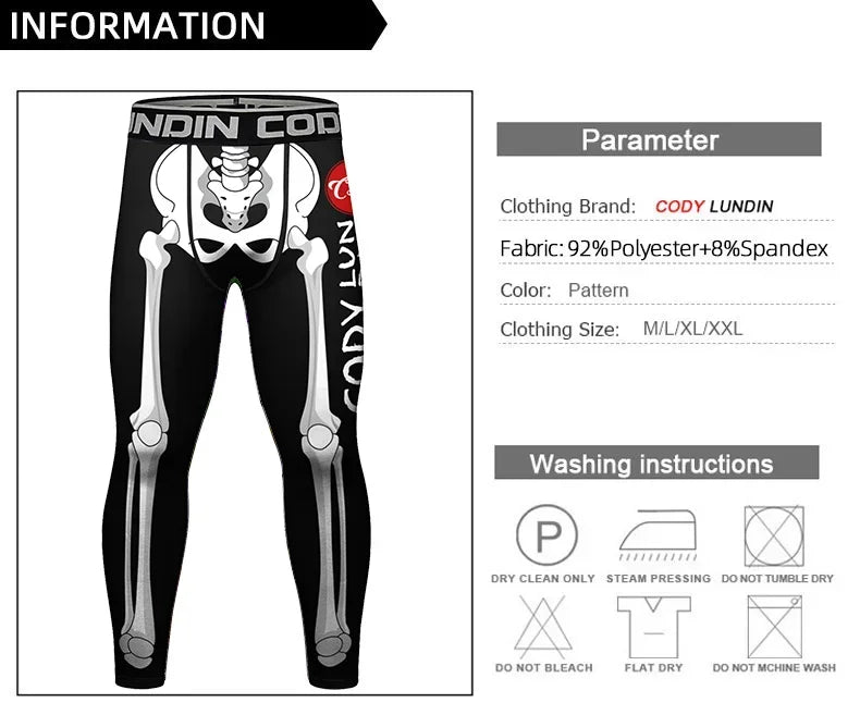 Men's Sport Leggings Gym Tights Quick Dry Fit MMA Basketball Trousers Jogging Training Fitness Workout Running Compression Pants