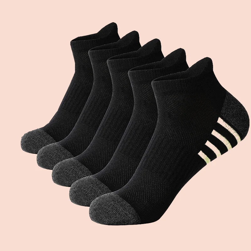 5/10/20 Pairs 100% Cotton High Quality Men Women Socks Sports Solid Color Short Sock Cycling Breathable Mesh Ankle Running Socks