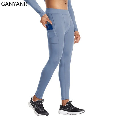 GANYANR Running Set Men leggings Clothing Sweatshirt gym suit Football basketball Soccer Tracksuit Sportswear Yoga shorts tights