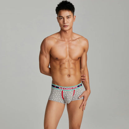 New SEOBEAN Men's Low Rise  Cotton Sexy Boxer Brief Underwear