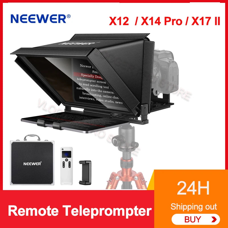 NEEWER X12 X14 Pro X17 II Remote Teleprompter 14-inch Aluminum alloy Teleprompter With Remote Control For iPad Pro DSLR Camera