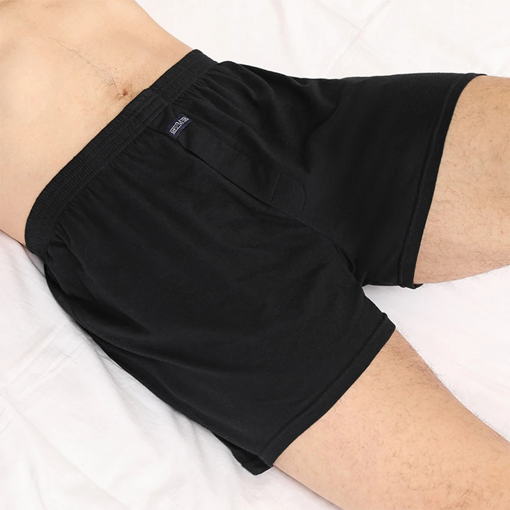 1pc Men's Cotton Solid Color Boxer Shorts High Waist Underwear Casual Loose Boxer Shorts Men Teens