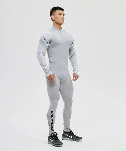 Blue Men's Tight Fitness Running Pants Leggings Plus Size Training Joggers Clothing Sweat Trousers