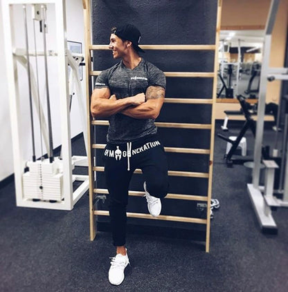 Sweatpants Muscle Men Brother Training Slim-Fit Skinny Pants