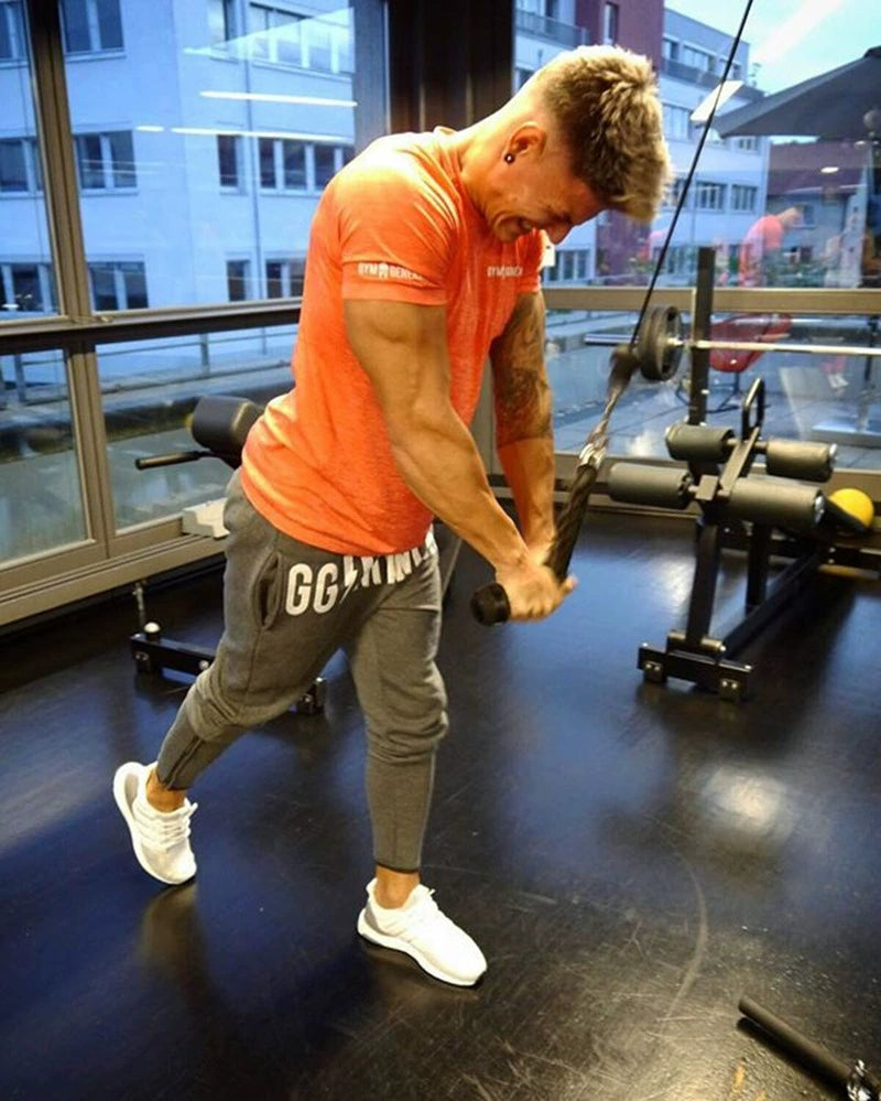 Sweatpants Muscle Men Brother Training Slim-Fit Skinny Pants