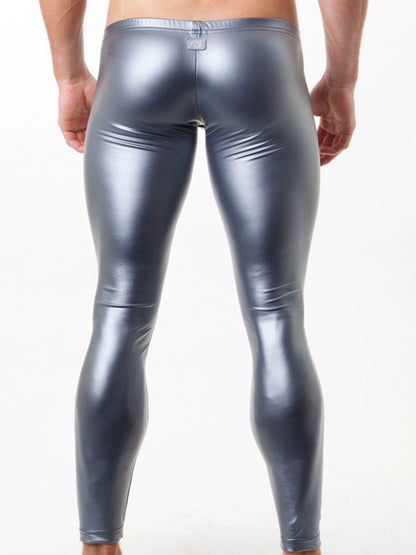 Nightclub Men's Model Performance Hair Stylist Outerwear Leather Pants