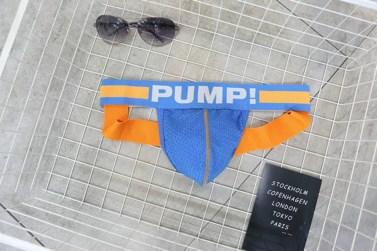 Pump Sexy Double Ding Underwear Mesh T-Shaped T-Shaped Panties Shorts Men Breathable Wicking Quick-Drying Muscle Men Fashion Youth