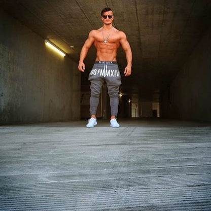 Sweatpants Muscle Men Brother Training Slim-Fit Skinny Pants