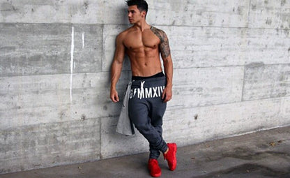 Sweatpants Muscle Men Brother Training Slim-Fit Skinny Pants