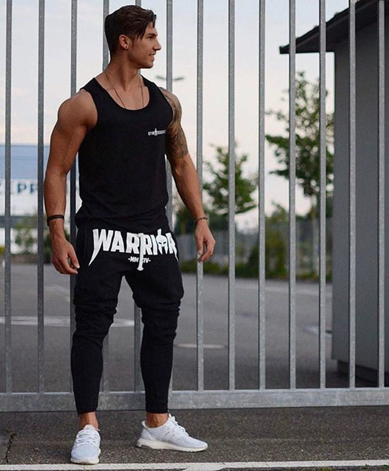 Sweatpants Muscle Men Brother Training Slim-Fit Skinny Pants