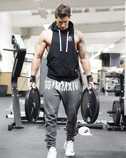 Sweatpants Muscle Men Brother Training Slim-Fit Skinny Pants