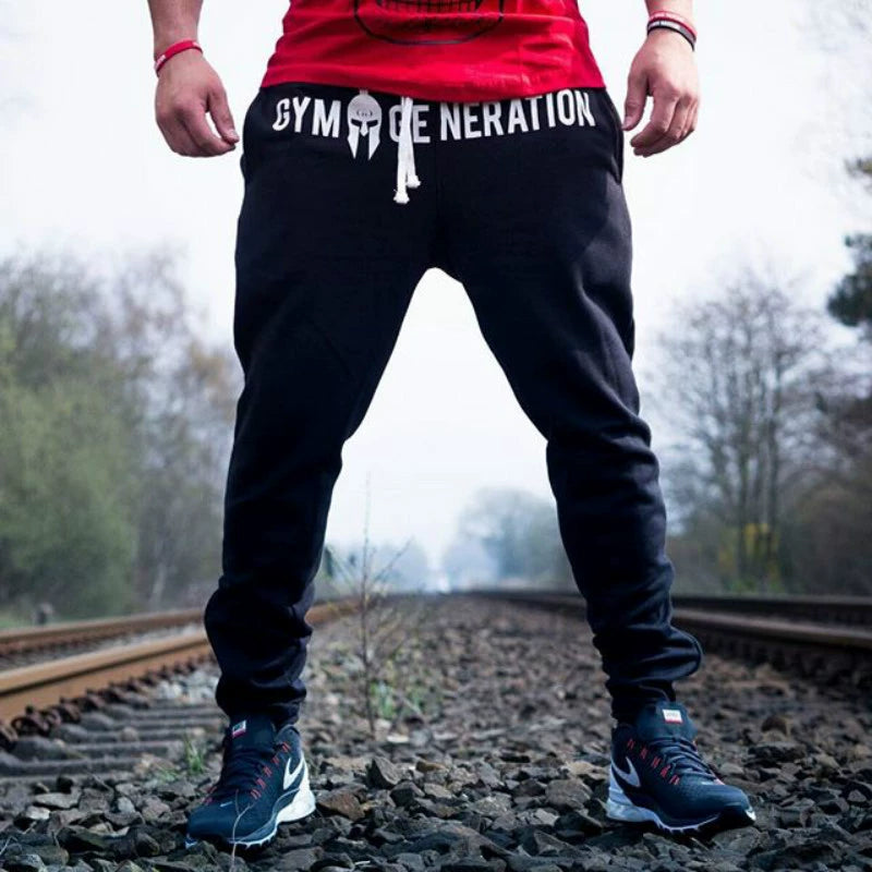 Sweatpants Muscle Men Brother Training Slim-Fit Skinny Pants